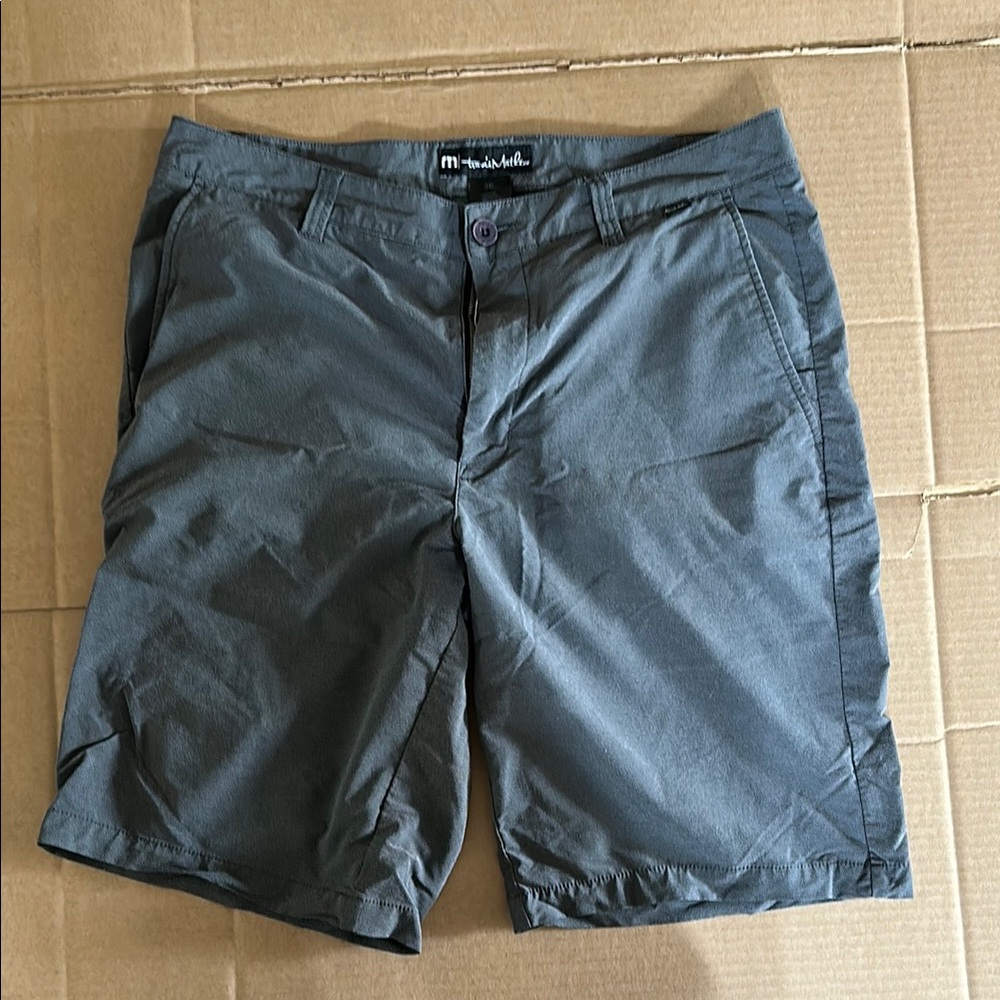 Travis Mathew Charcoal Flat Front Shorts